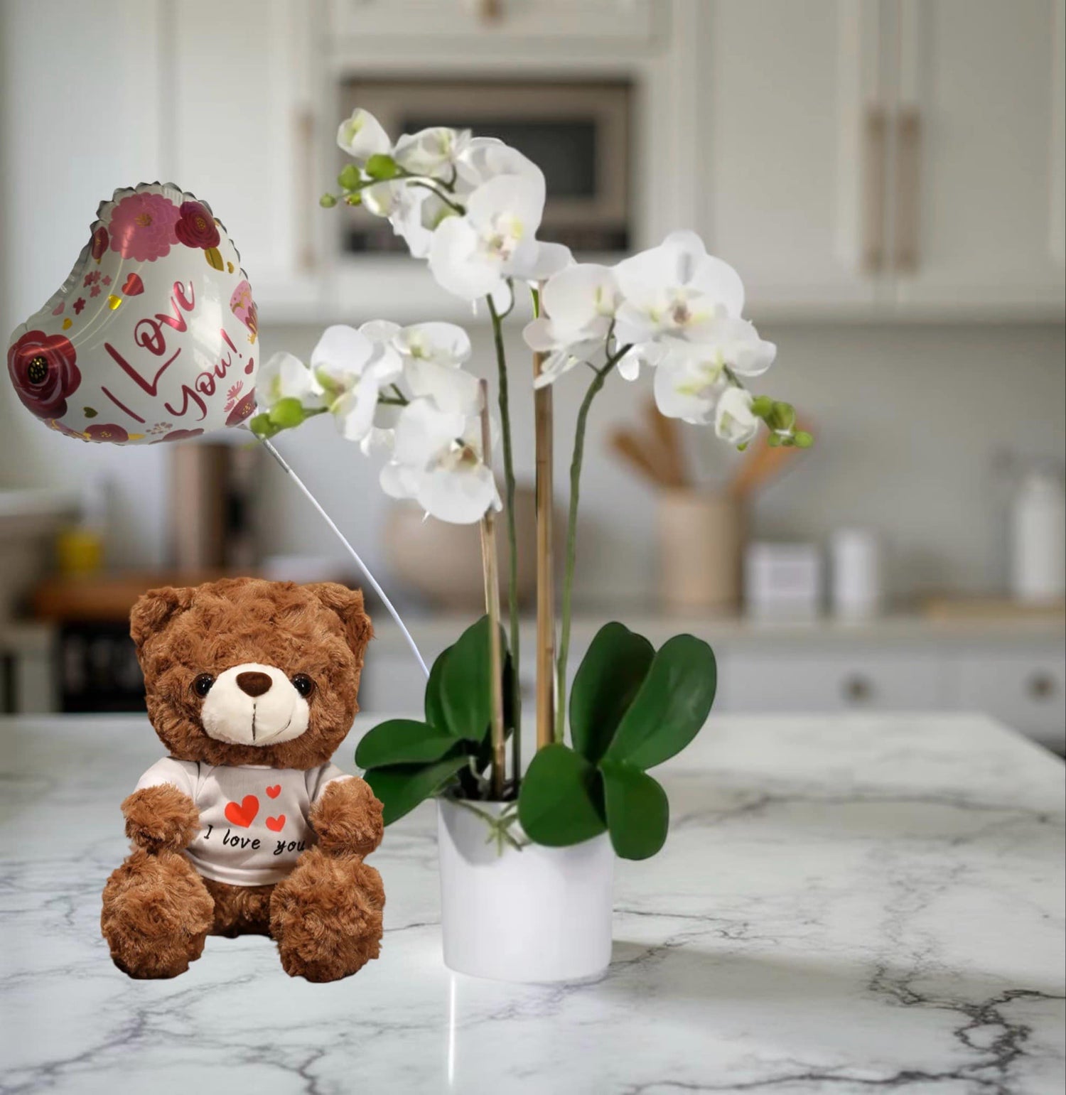 F-P14 ( 3 Stem White Orchid )