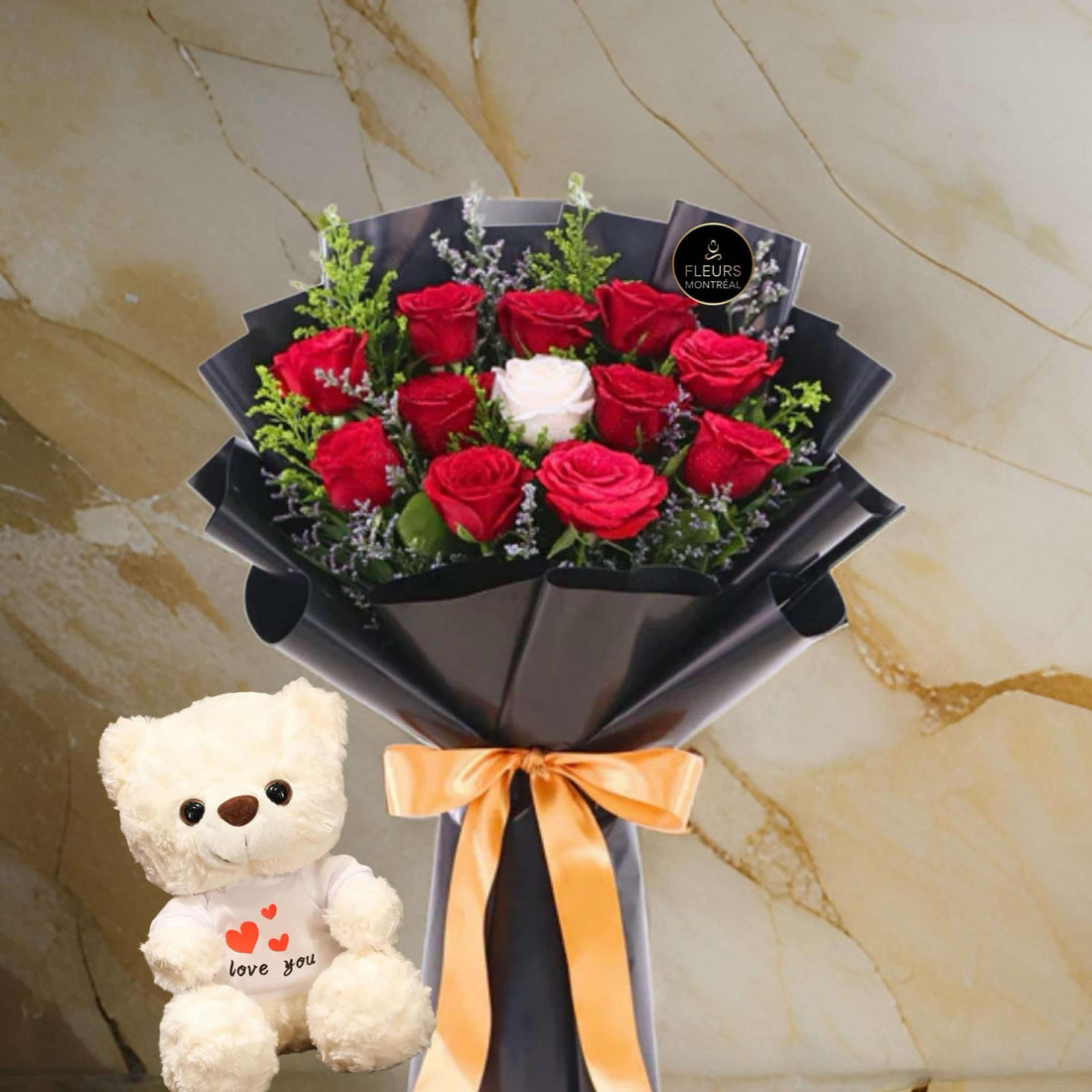 E-1 ( 11 RED ROSES&amp; 1 WHITE )